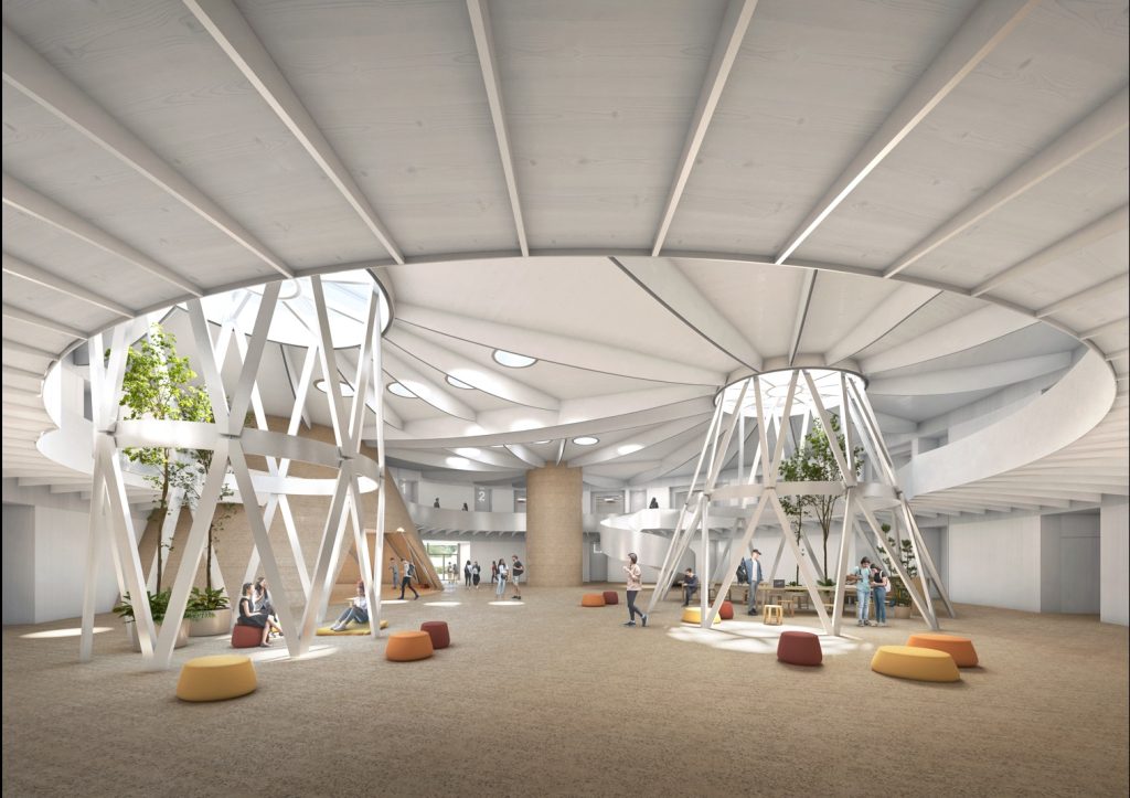 raffigura il render di C+S Architects chiude il percorso dedicato alle scuole circolari,