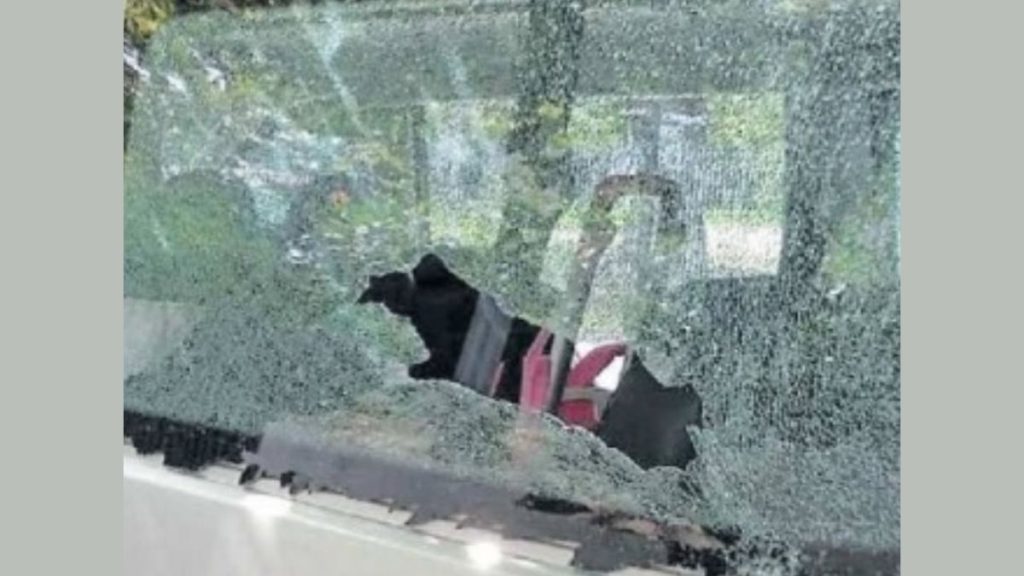 sassi contro pulmino disabili Mogliano