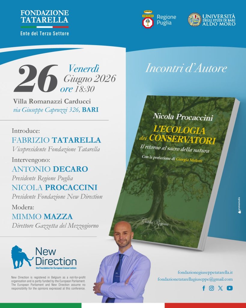 L’Ecologia dei Conservatori: Procaccini presenta il suo libro a Bari
